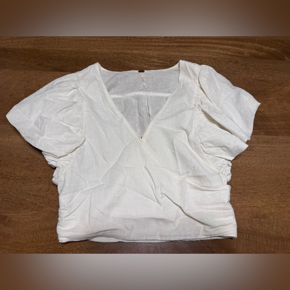 Free People Cream Linen Top